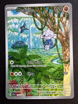 Meditite Illustration Rare 153/142 Pokemon SV Stellar Crown Near Mint - Image 1