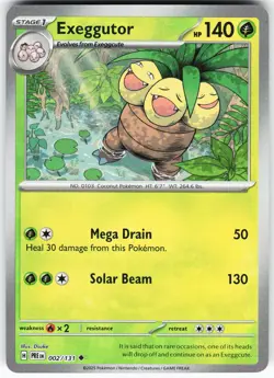 Exeggutor (Master Ball Pattern) 002/131 Pokemon SV: Prismatic Evolutions Holo NM - Image 1