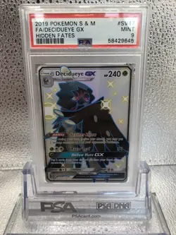 2019 Pokemon Sun & Moon Hidden Fates Decidueye GX Full Art #SV47 PSA 9 - Image 1