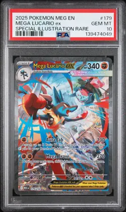 Pokemon 2025 Mega Lucario ex 179/132 SIR Mega Evolution GEM MINT PSA 10 - Image 1