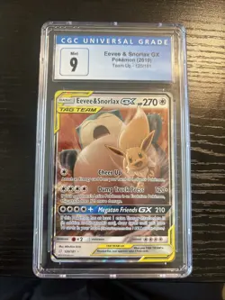 [CGC 9] Eevee & Snorlax GX 120/181 Team Up Tag Team Holo Rare POKEMON Rare - Image 1