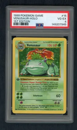 Pokemon Venusaur 015/102 Base Set 1st Edition (Shadowless) Holo Card - Image 1