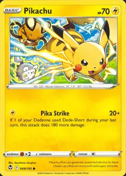 Pikachu 049/195 SWSH12: Silver Tempest Mint Pokemon Card - Image 1