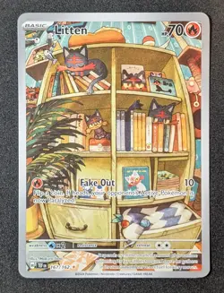 Litten 167/162 Pokemon TCG S&V Temporal Forces Illustration Rare English - Image 1