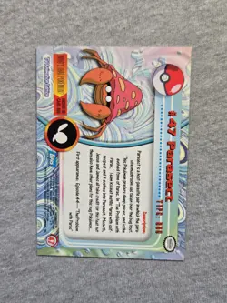 Parasect #47 1999 Topps Pokemon TV Animation Blue Label - Image 2
