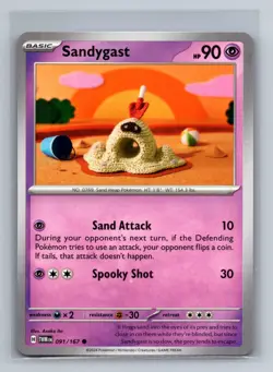 Sandygast Normal Common SV06: Twilight Masquerade TWM Psychic 091/167 Pokemon Ca - Image 1