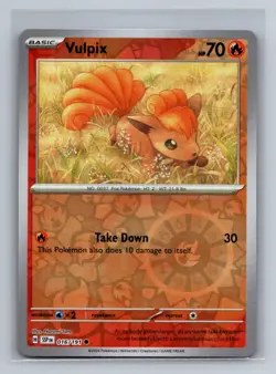 Vulpix Reverse Holofoil Common SV08: Surging Sparks SSP Fire 016/191 Pokemon Car - Image 1
