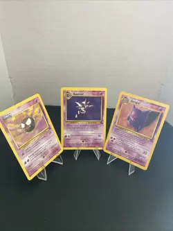 Pokemon TCG Vintage Fossil Set Evolution Family Gastly Haunter Gengar Rare 1995 - Image 1