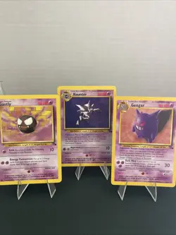 Pokemon TCG Vintage Fossil Set Evolution Family Gastly Haunter Gengar Rare 1995 - Image 2