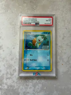 SQUIRTLE REVERSE HOLO 63/100 CRYSTAL GUARDIANS POKEMON PSA 8 - Image 1