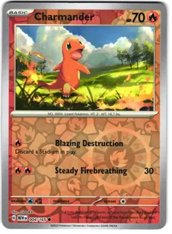 Charmander Reverse Holo 4/165 Pokemon SV: Scarlet & Violet 151 - Image 3