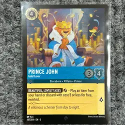 Disney Lorcana Shimmering Skies Prince John Gold Lover 147/204 Super Rare Foil - Image 1