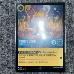Disney Lorcana Shimmering Skies Prince John Gold Lover 147/204 Super Rare Foil - Image 2