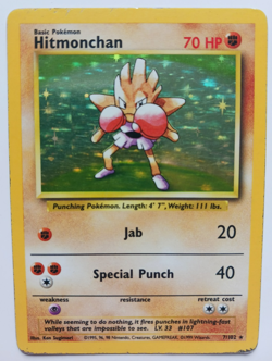 Hitmonchan Pokemon Card Holo WOTC 7/102 Base Set Rare Vintage 1999 Original MP - Image 1