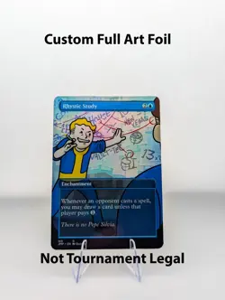 Rhystic Study Art Foil Custom sticker on bulk MTG Commander Fallout - Image 1