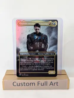 Captain America, First Avenger Foil Custom sticker on bulk MTG Commander Marvel - Image 1