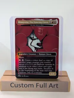 The Jolly Balloon Man (Pennywise) Foil Custom sticker on MTG bulk Commander - Image 1