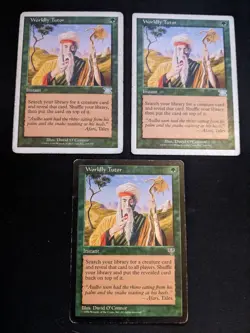 Worldly Tutor X3 (LP/MP) - MTG Magic the Gathering - Mirage/6th Edition *Note* - Image 1