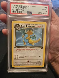 2000 Pokemon Team Rocket 1st Edition #22 Dark Dragonite RARE PSA 9 - Image 1