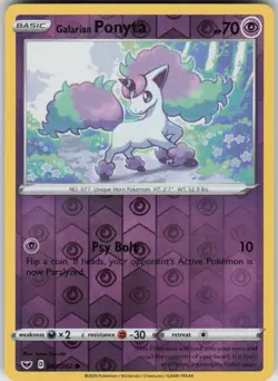 Pokemon Galarian Ponyta Common SWSH01: Sword & Shield Base Set 081/202 NM - Image 1