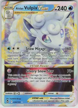 Pokemon Alolan Vulpix VSTAR Ultra Rare SWSH12: Silver Tempest 034/195 NM - Image 1