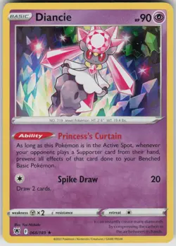 Pokemon Diancie Holo Rare SWSH10: Astral Radiance 068/189 NM - Image 1