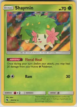 Pokemon Shaymin Holo Rare SM - Lost Thunder 33/214 NM - Image 1