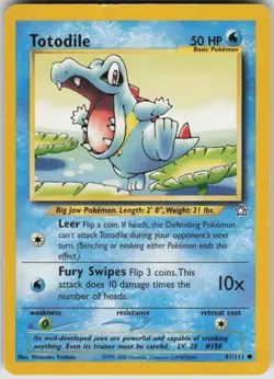 Pokemon Totodile (81) Common Neo Genesis 081/111 LP - Image 1