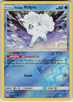 Pokemon Alolan Vulpix Common SM - Cosmic Eclipse 39/236 NM - Image 1