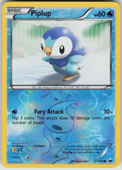 Pokemon Piplup Common Dark Explorers 27/108 LP - Image 1