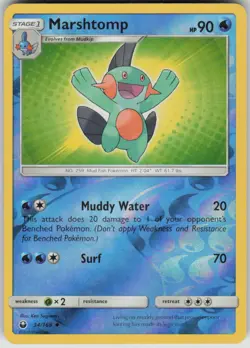 Pokemon Marshtomp Uncommon SM - Celestial Storm 34/168 NM - Image 1