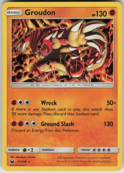 Pokemon Groudon Holo Rare SM - Celestial Storm 81/168 NM - Image 1