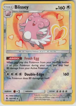 Pokemon Blissey Holo Rare SM - Guardians Rising 102/145 NM - Image 1
