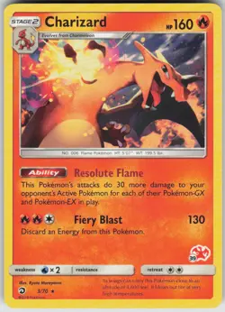 Pokemon Charizard - 3/70 (#39 Charizard Stamped) Promo Battle Academy 003/070 NM - Image 1