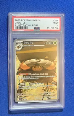 2025 POKEMON DRI EN-DESTINED RIVALS ILLUSTRATION RARE #186 CRUSTLE PSA 9 - Image 1