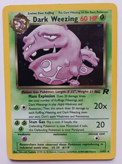 Dark Weezing Pokemon Card Holo WOTC 14/82 Team Rocket Rare Vintage 2000 LP - Image 1