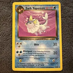 Dark Vaporeon 45/82 Team Rocket LP Pokemon Card TCG non holo - Image 1