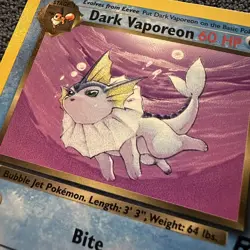 Dark Vaporeon 45/82 Team Rocket LP Pokemon Card TCG non holo - Image 3