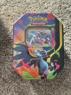 Pokemon TCG Mega Charizard X EX Tin Sealed - Image 1