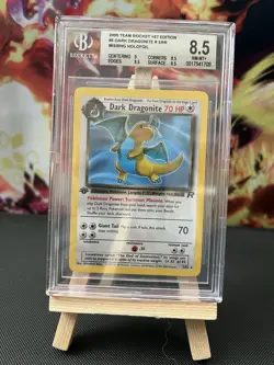 BGS 8.5 1st Edition Dark Dragonite No Holo ERROR Team Rocket 5/82 Pokemon Card - Image 1