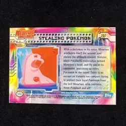 1999 Topps Pokemon the First Movie Stealing Pokemon Silver Foil #27 Blue Logo - Image 2
