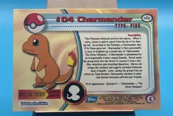 Charmander #04 Topps TV Animation Edition Non Holo Pokemon 1999 - Image 2