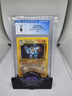 CGC 6 Machamp 8/102 Base Set 1st Edition Holo Pokemon - Image 1