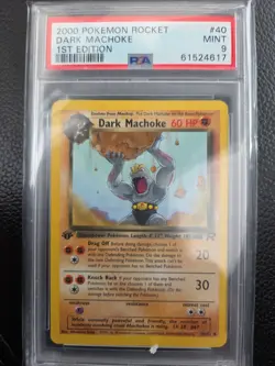 Pokemon 1st Edition Rocket # 40 Dark Machoke PSA 9 MINT - Image 1