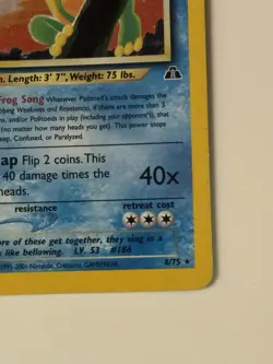 Pokemon TCG Politoed 8/75 Neo Discovery Holo Rare Unlimited English 2001 🌀swirl - Image 4