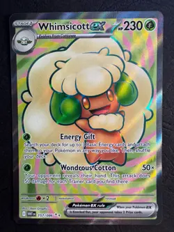 Whimsicott EX 157/086 Ultra Rare Full Art Pokemon SV White Flare Near Mint - Image 1