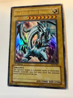 Yu-Gi-Oh Yugioh 【U.S./DDP】 Old Asia Blue-Eyes White Dragon 1st ED LOB-001 VG - Image 1