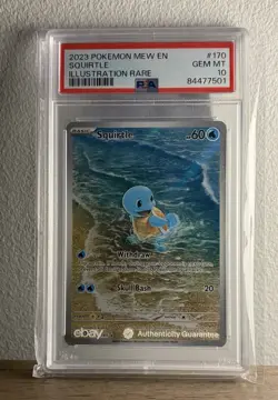 Pokemon TCG Squirtle 170/165 Scarlet & Violet 151 Illustration Rare Card PSA 10 - Image 1
