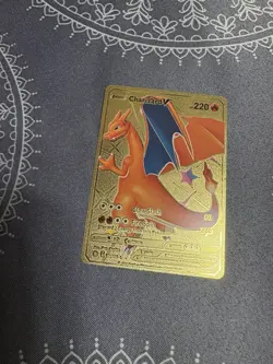 Basic Charizard V HP220 Gold Foil Fan Art Pokemon Card - Image 1