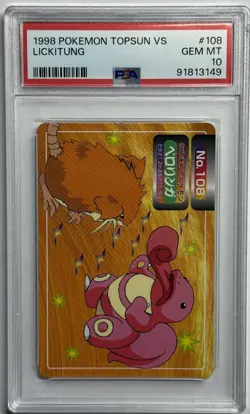 1997-98 POKEMON TOPSUN VS #108 LICKITUNG PSA 10 - Image 1
